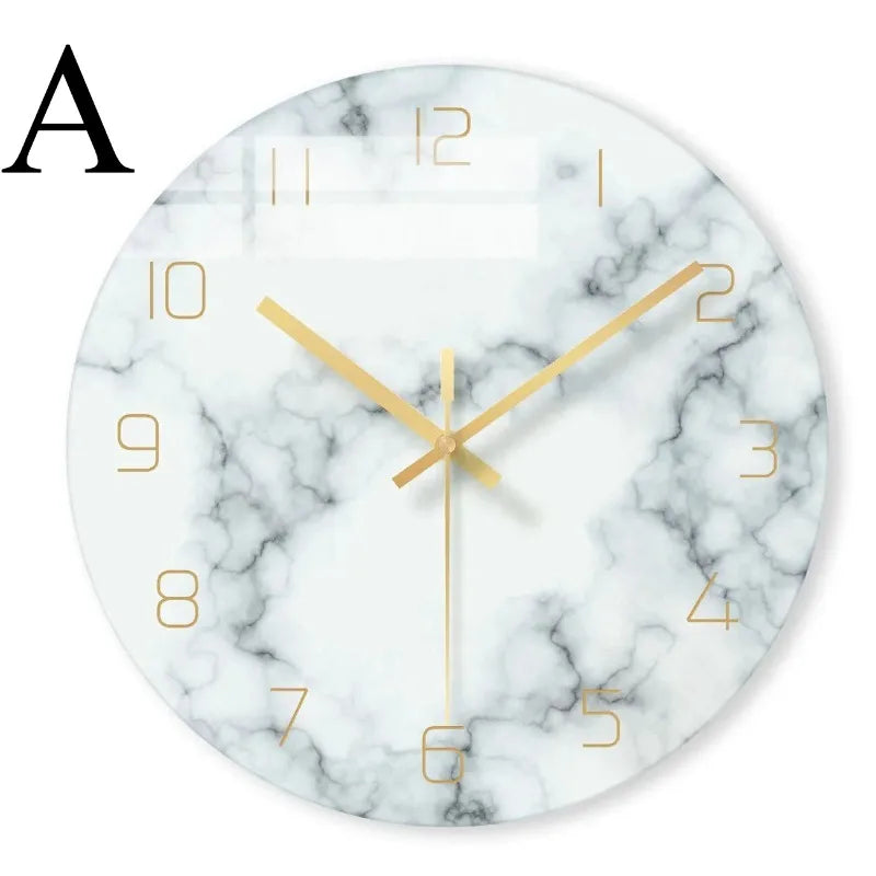 Nordic Minimalist Glass Wall Clock – Silent Quartz 30cm Wall Clock Axl Style A