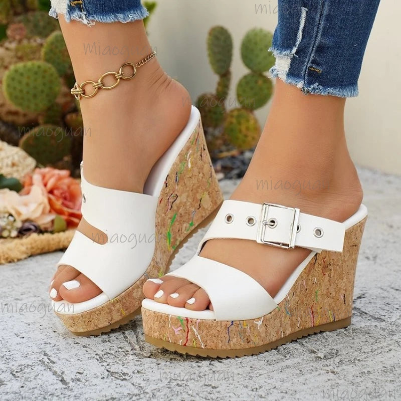 Women's Wedge Platform Sandals – High Heel Gladiator Slip-On Wedge Platform Sandals Axl