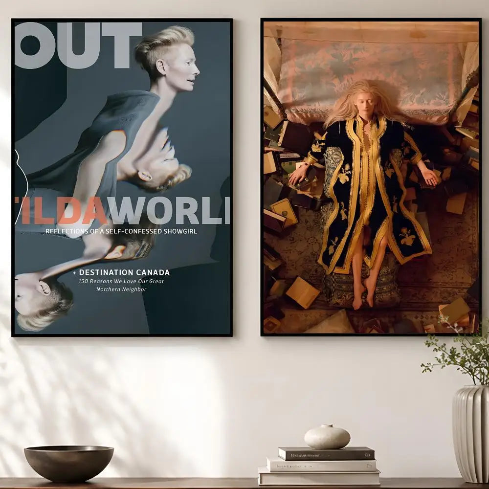 Tilda Swinton Poster – Self-Adhesive HD Wall Art Decor Decorative Wall Poster Axl