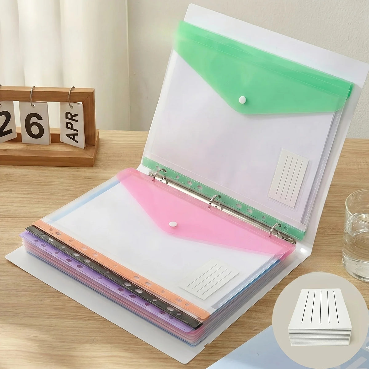 24-Pack A4 Ring Binder Folders – Heavy-Duty PP File Organizers Ring Binder Folders Axl