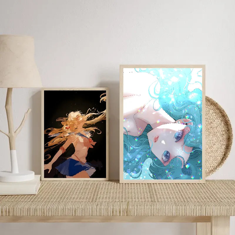 Japanese Anime Sailor Moon Wall Poster Self-Adhesive Sticker Anime Wall Poster Axl