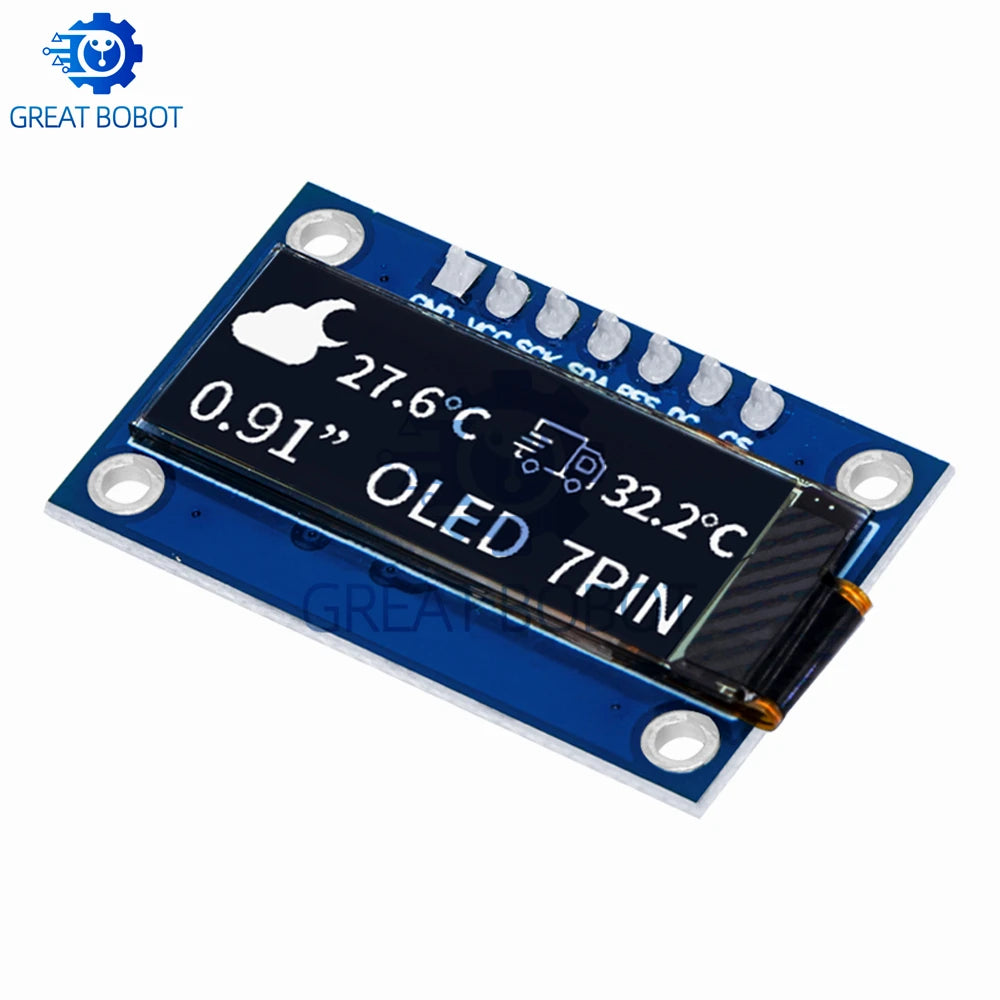 SSD1306 0.91" 128x32 SPI OLED Module for Arduino – White/Blue OLED Display Module Axl