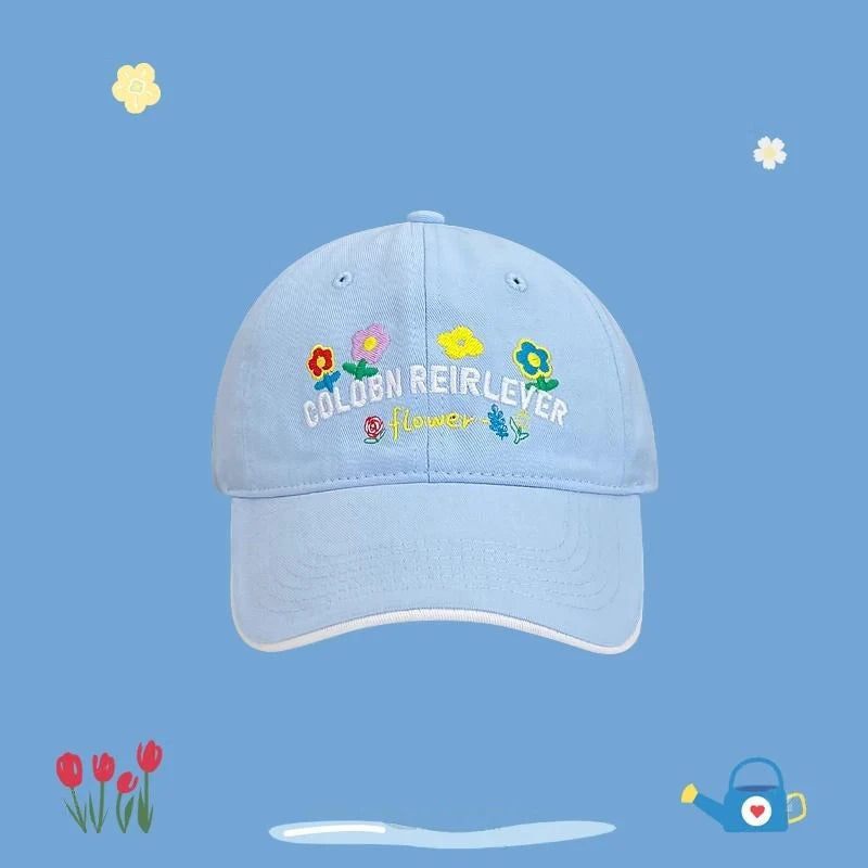 Women's Embroidered Floral Baseball Cap – Cotton Visor Dad Hat Baseball Cap Axl blue