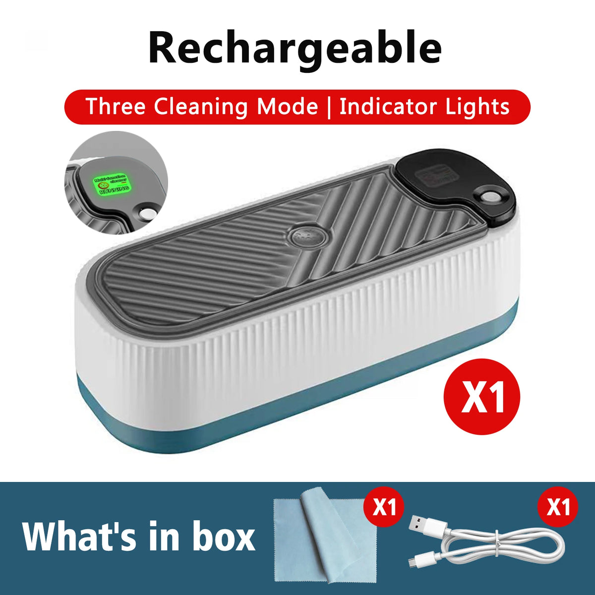 Ultrasonic Jewelry Cleaner – 360° Deep Clean for Rings & Glasses Ultrasonic Jewelry Cleaner Axl Rechargeable