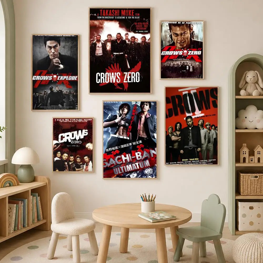Crows Zero Movie Poster – Self-Stick HD PVC Waterproof Wall Art Wall Art Poster Axl