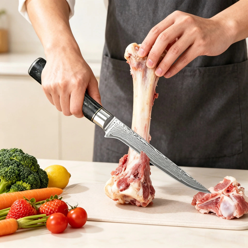 Damascus Steel 67-Layer Boning Knife – Sharp Chef Blade Damascus Boning Knife Axl