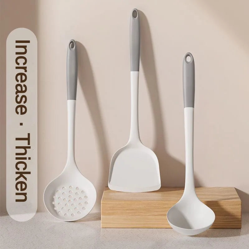 Silicone Spatula & Soup Spoon Set – Non-Stick Cooking Tools Silicone Cooking Utensil Set Axl
