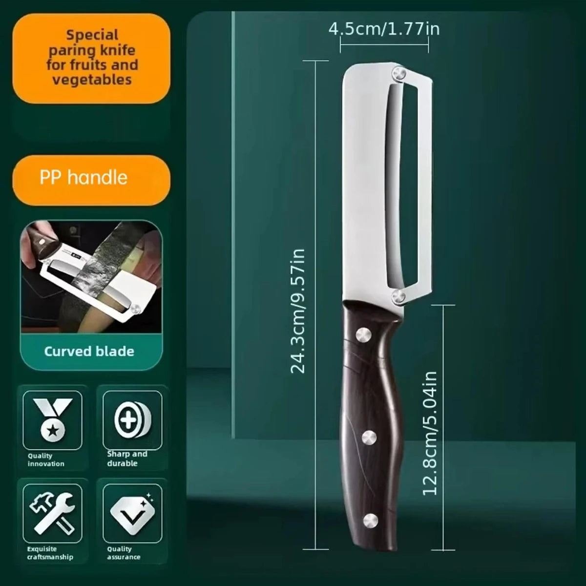 Stainless Steel Peeler with Wooden Handle | SHENJIU Vegetable Peeler Axl