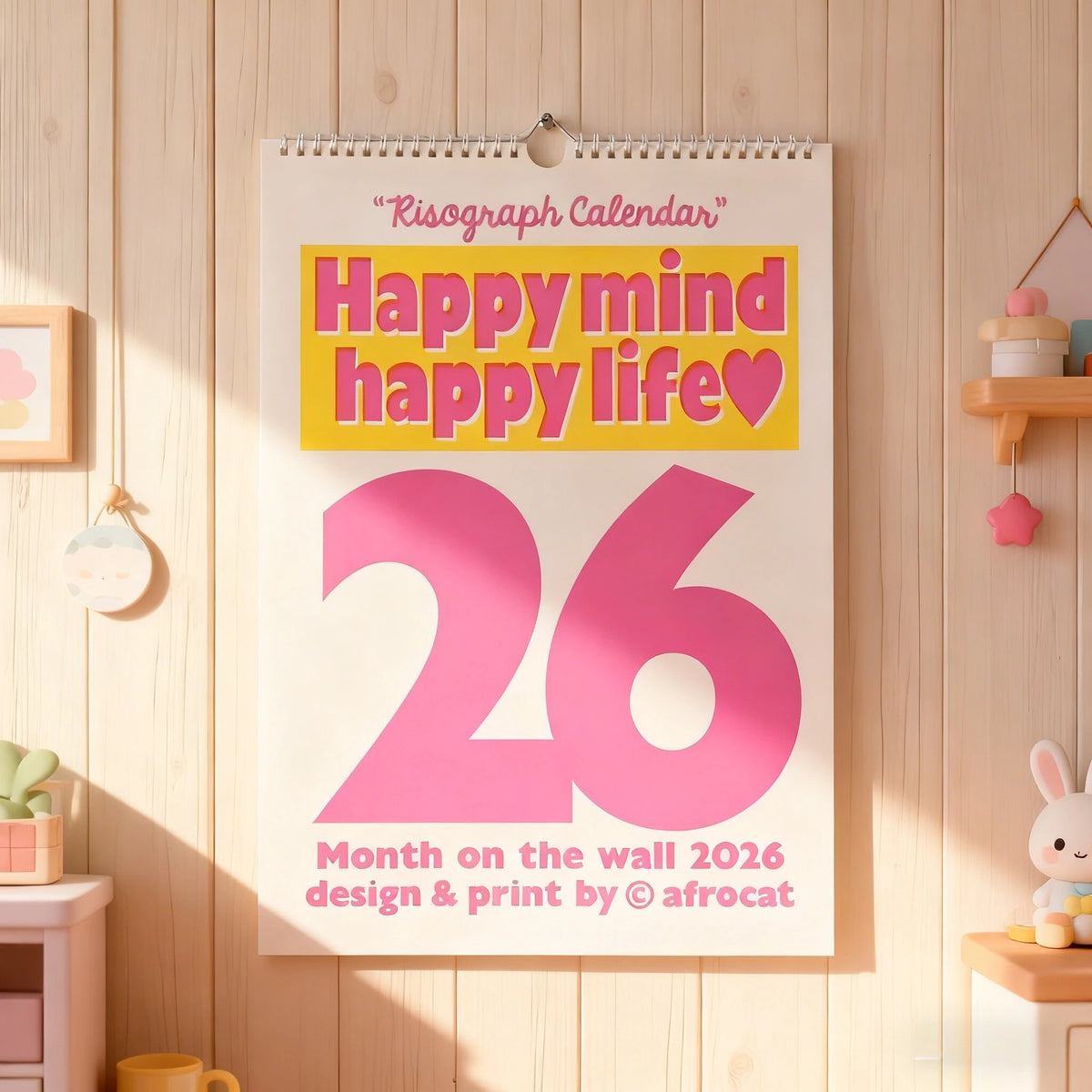 2026 Large Wall Calendar – Full Year Planner with Stickers Wall Calendar Axl