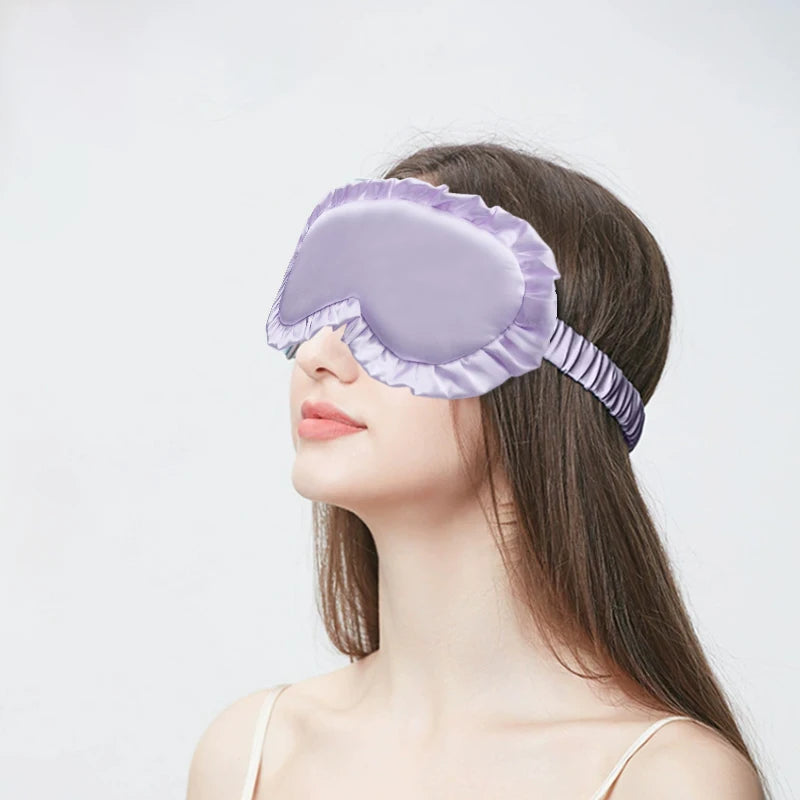 Silk Ruffle Sleep Eye Mask – Soft Travel Eye Cover Sleep Eye Mask Axl