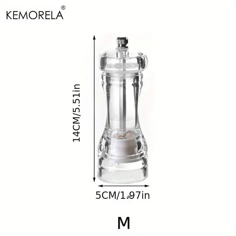KEMORELA Acrylic Manual Pepper & Salt Grinder Mill Shaker Spice Grinder Mill Axl