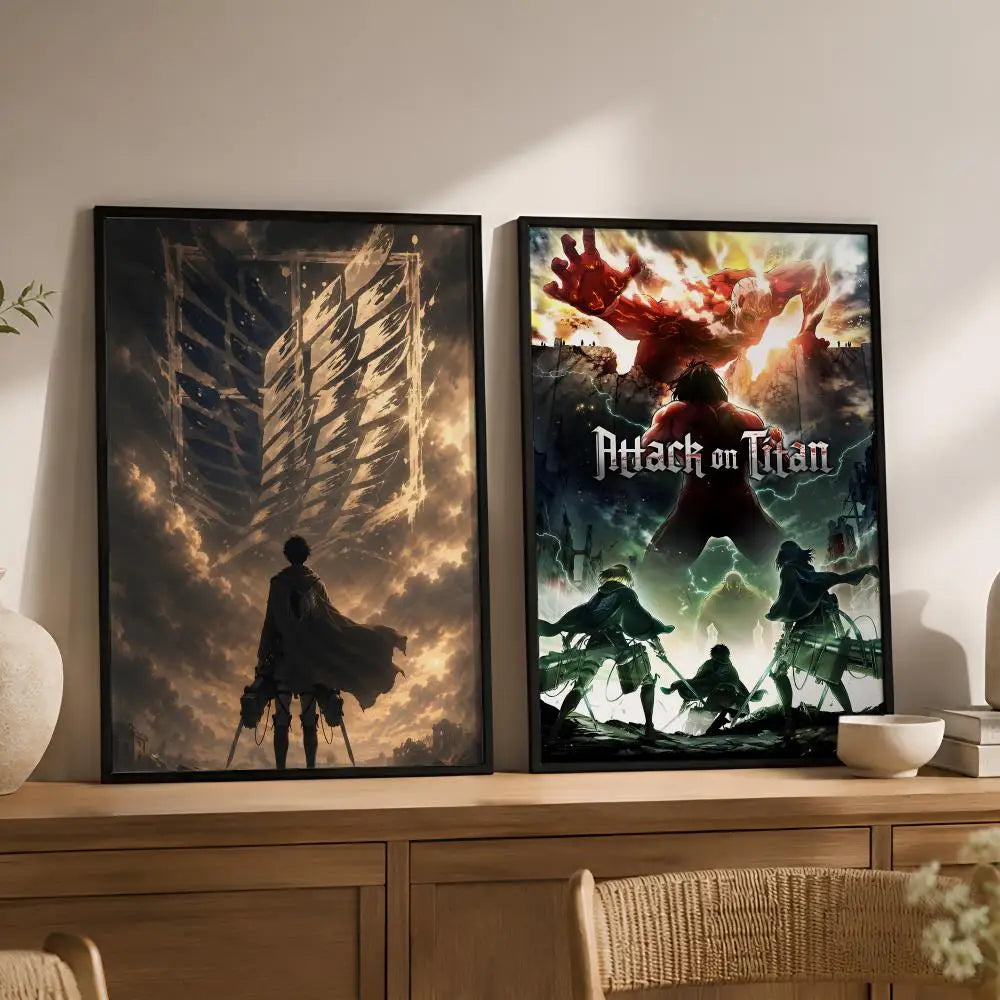 Attack on Titan Wall Poster – Waterproof PVC Peel & Stick HD Art Anime Wall Poster Axl