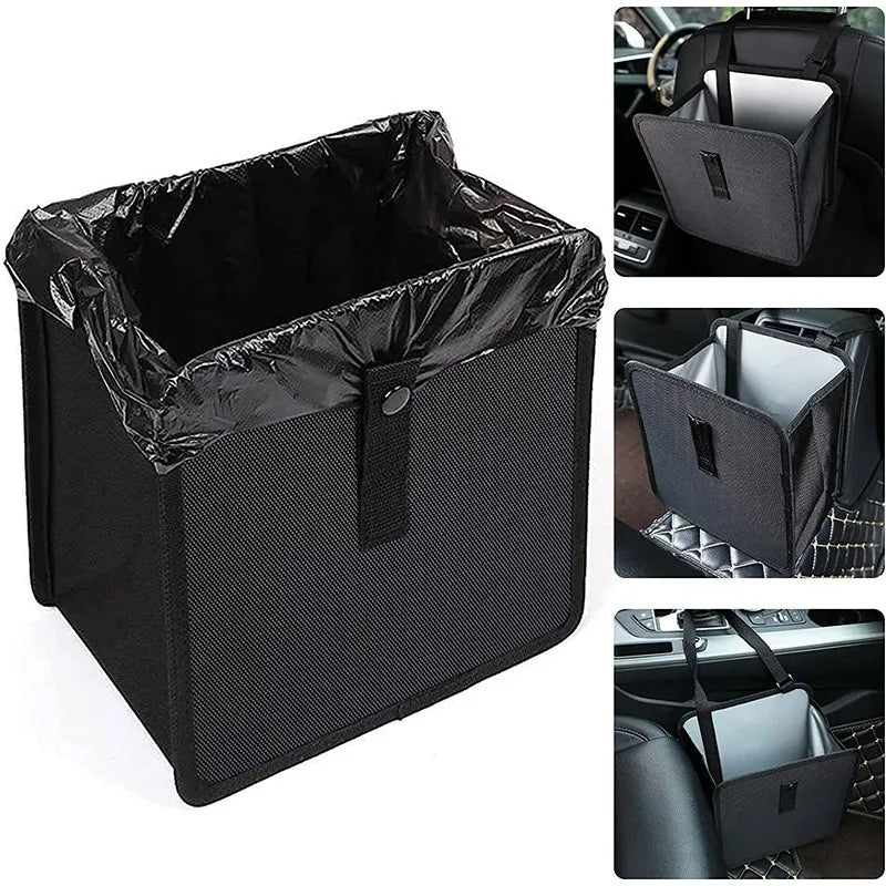 Car Trash Can – Folding Hanging Oxford Storage Bag with Zipper Car Storage Organizer Axl