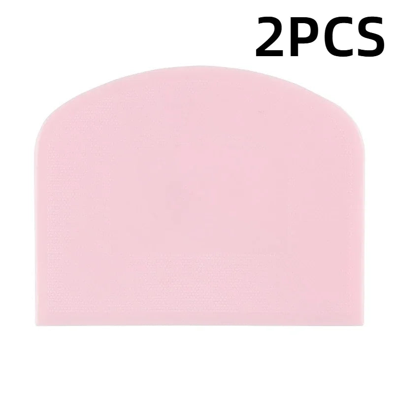 2-Piece Flexible Plastic Dough Scraper & Bowl Scraper Set Dough Scraper Set Axl Pink-2pcs