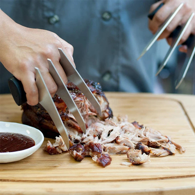 Bear Claw Meat Shredder Forks – Stainless Steel BBQ Claws 2pc BBQ Meat Shredder Axl