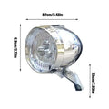 Retro Bike Headlight – 3 LED USB Rechargeable | 8Hr Battery Bicycle Headlight Axl sliver