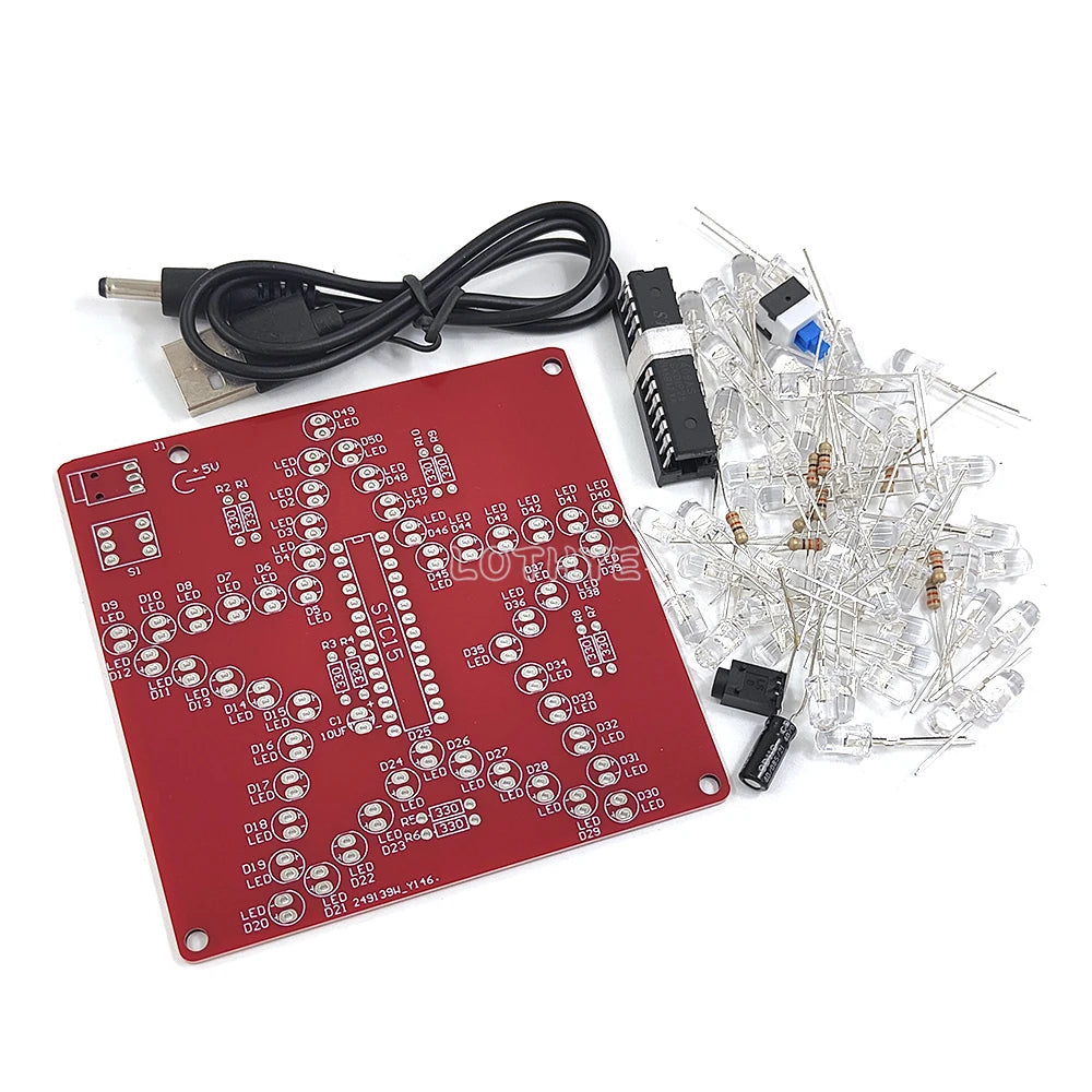 RGB LED Pentagram DIY Kit – 51 Microcontroller 5V Solder Kit DIY Electronics Kit Axl