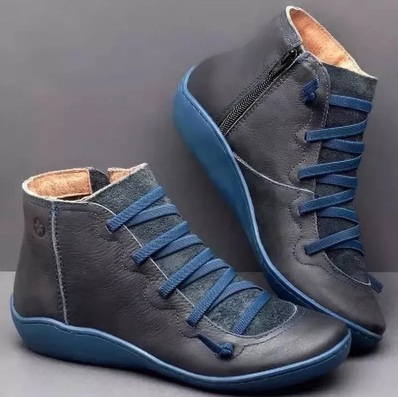 Women's Vintage Lace-Up Ankle Boots | Non-Slip Platform Women's Ankle Boots Axl blue 35