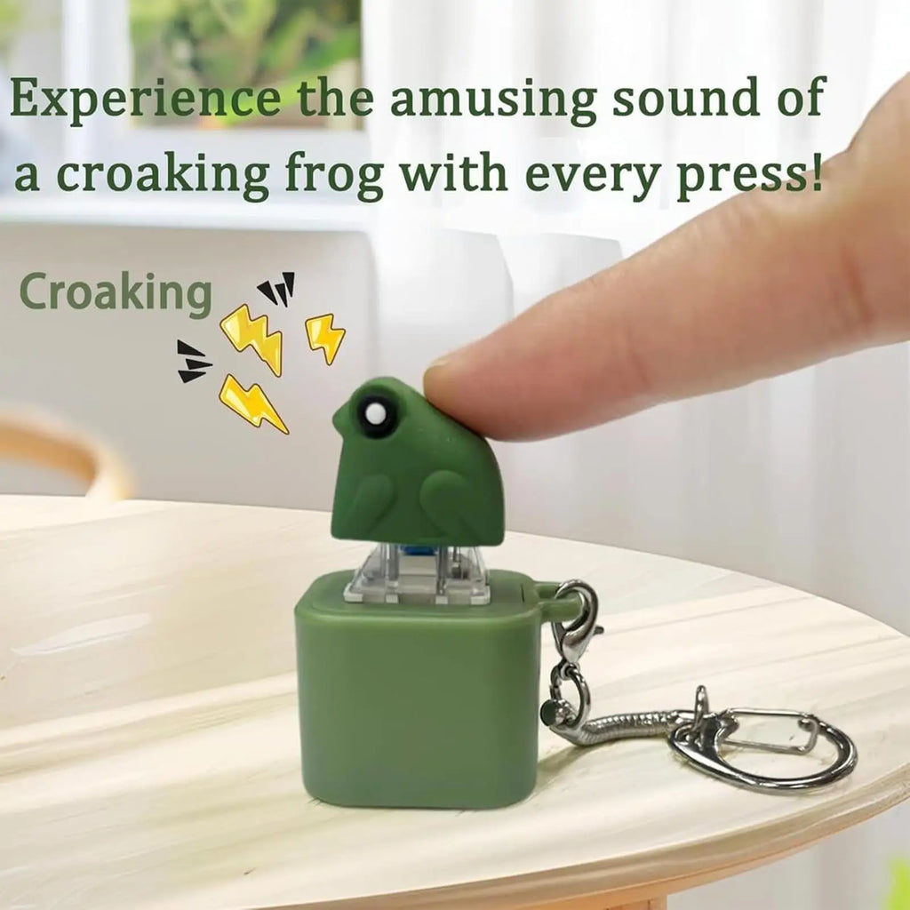 Rechargeable Croaking Frog Fidget Keychain – LED & Sound Fidget Keychain Toy Axl