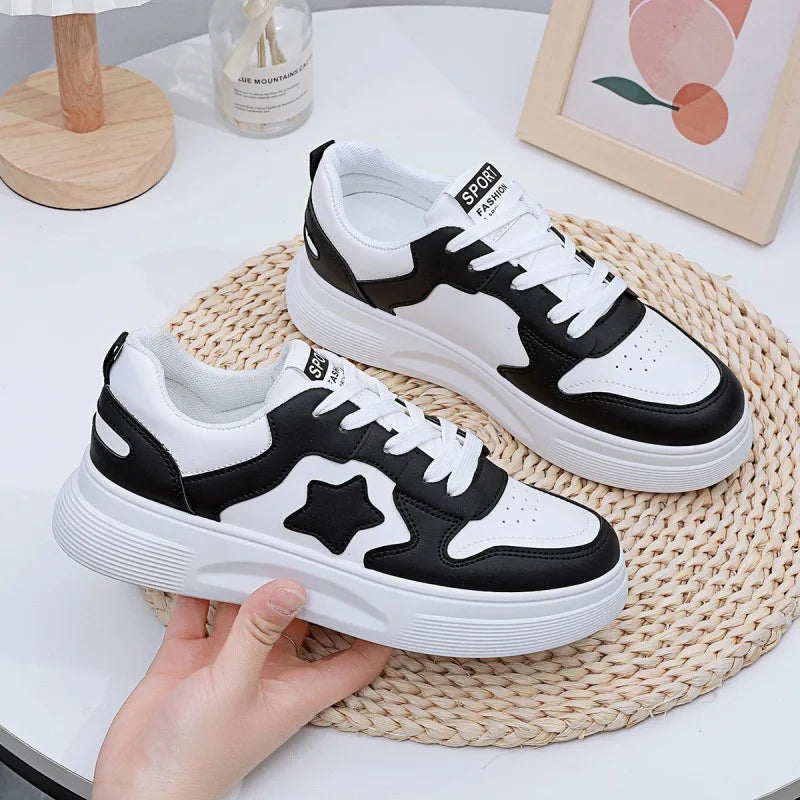 Women's Breathable Mesh Flat Sneakers – Lace-Up Casual Shoes Women's Sneakers Axl BM-10 black 35