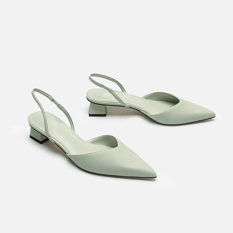 Women's Pointed Toe Ankle Strap Heeled Sandals | Minimalist Heeled Sandals Axl