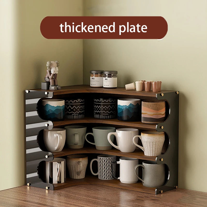 Nordic 3-Tier Corner Storage Shelf – Wood Desk Organizer Rack Corner Storage Shelf Axl