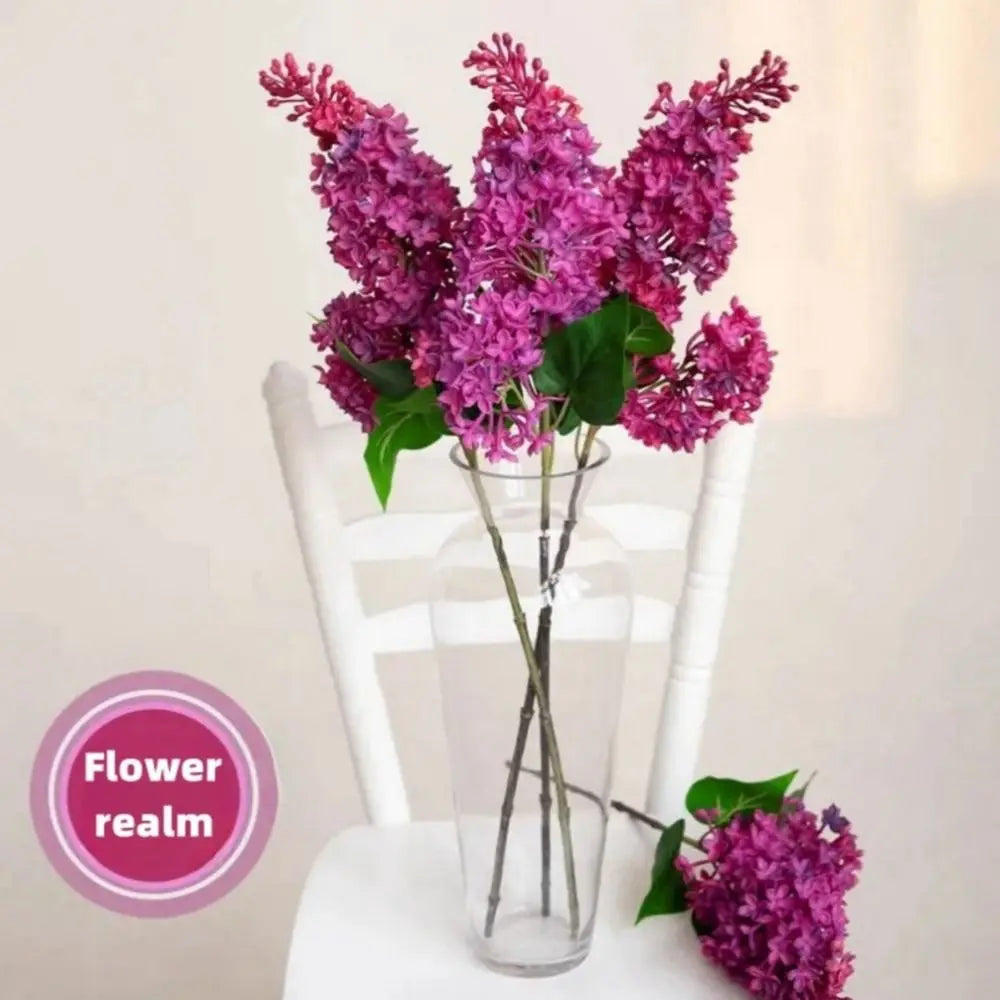 75cm Artificial Silicone Lilac Flower Bouquet – Pink & Purple Artificial Flower Bouquet Axl