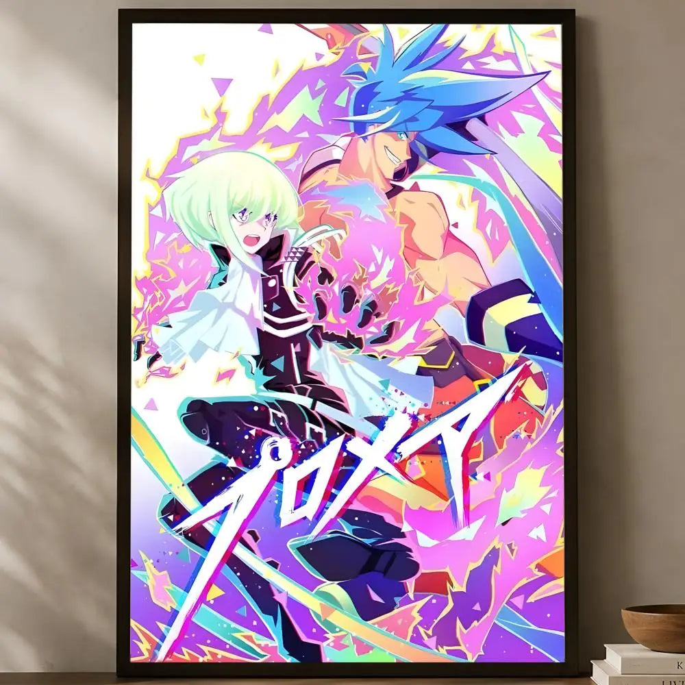 Anime Promare Self-Stick HD PVC Wall Poster – Waterproof Decor Wall Art Poster Axl White01 30X40cmNoframe