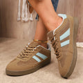 Women's Lace-Up Casual Sneakers – Soft Sole Non-Slip Flats Women's Casual Sneakers Axl khaki 43