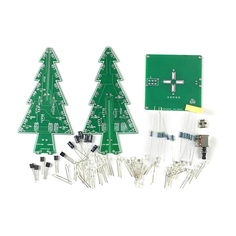 3D Christmas Tree DIY Soldering Kit – Flashing LED Lights DIY Electronics Kit Axl