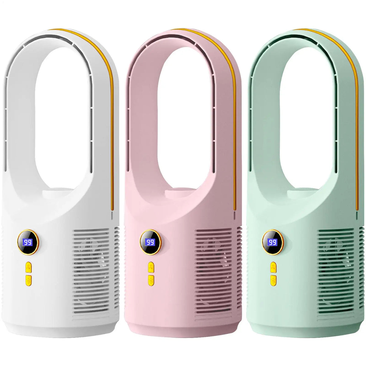 Portable Bladeless Desk Fan USB Rechargeable 1800mAh Night Light Bladeless Desk Fan Axl