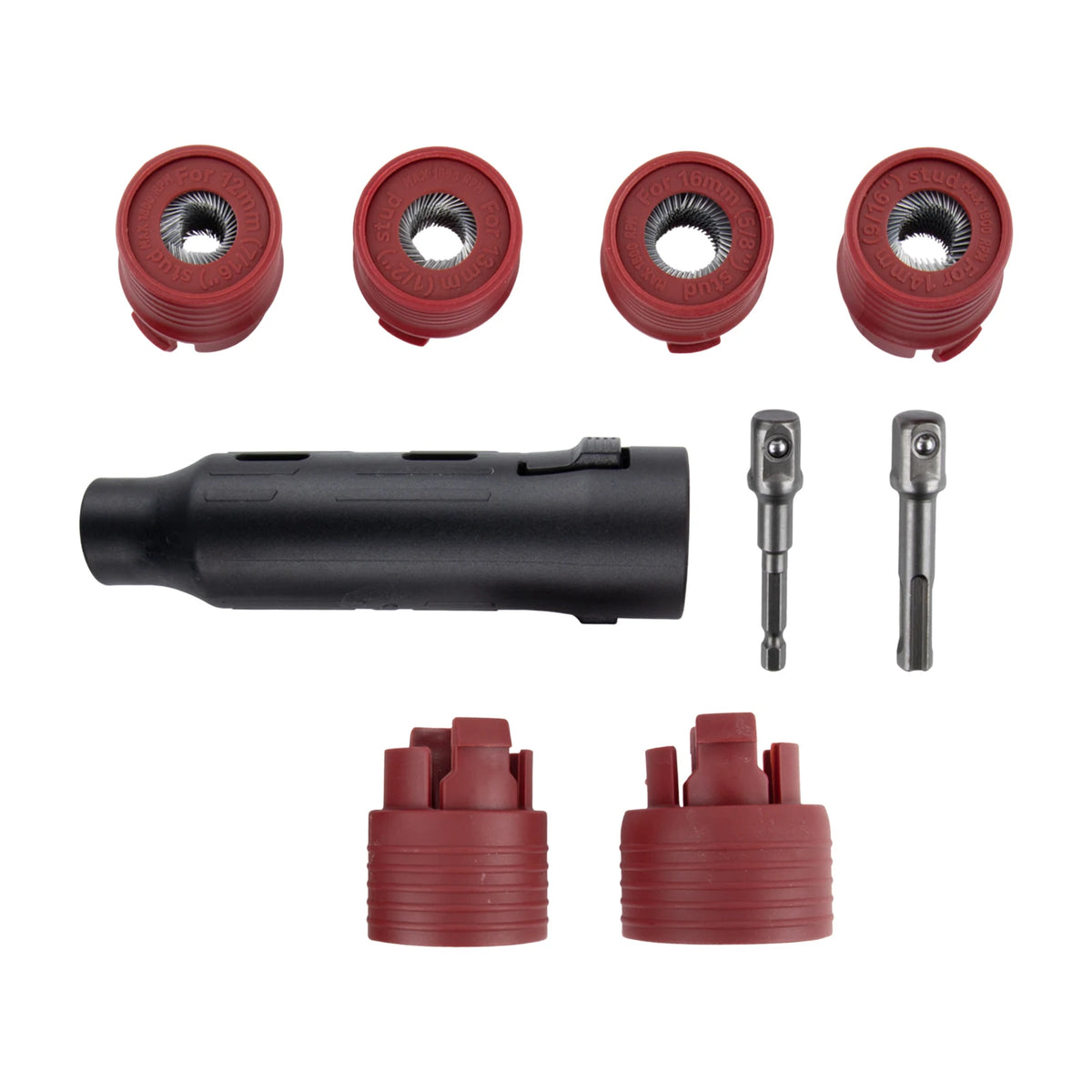 9-Pc Car Wheel Stud Cleaner Brush Set 12–28mm Rust Removal Wheel Stud Cleaner Axl