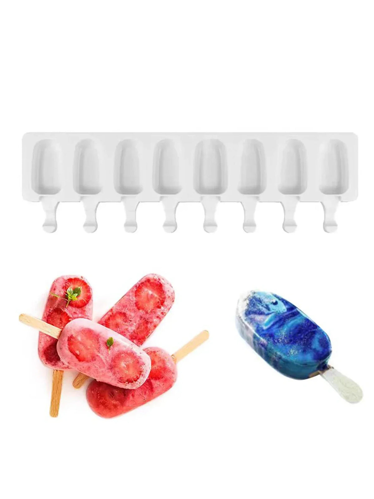 Silicone Ice Cream & Popsicle Mold – DIY Fruit Juice Ice Tray Popsicle Mold Axl Large
