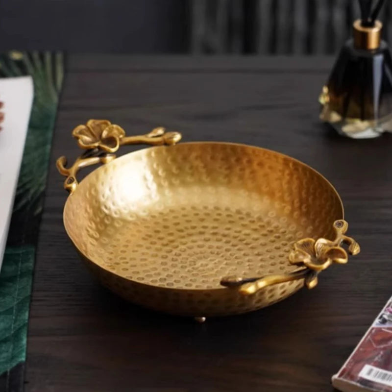 Brass Copper Fruit Plate – Retro Decorative Tray for Home Decorative Fruit Tray Axl