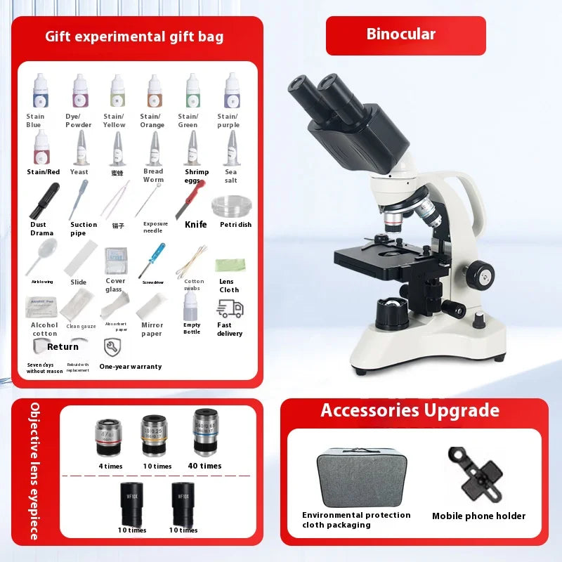 Binocular Biological Microscope – 500x for Students & Teaching Binocular Microscope Axl