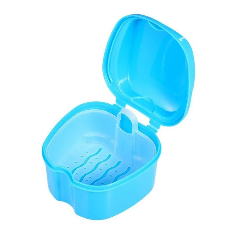 Portable Denture Storage Box with Cleaning Basket | Dental Case Denture Storage Case Axl