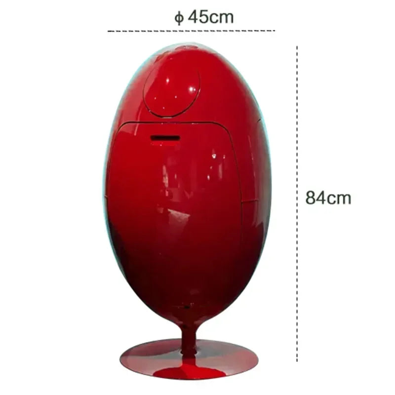 Dinosaur Egg Design Trash Can – Large Capacity Waste Bin Novelty Waste Bin Axl Red