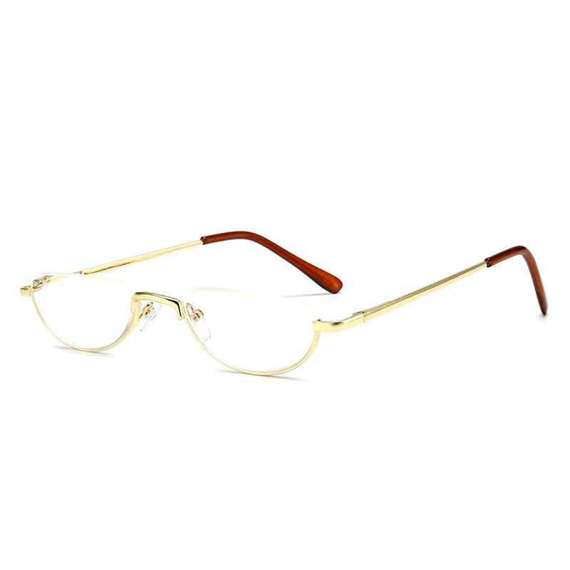 Half Moon Reading Glasses for Women – HD Metal Frame Readers Reading Glasses Axl Gold 150