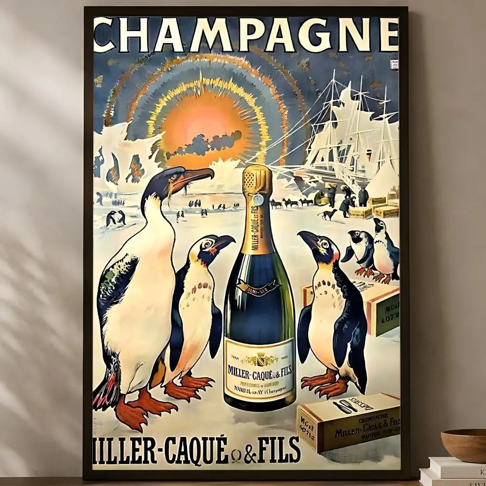 Wine Champagne Region Map Poster – Waterproof Self-Stick Wall Art Wall Art Poster Axl White12 15X20cmNoframe