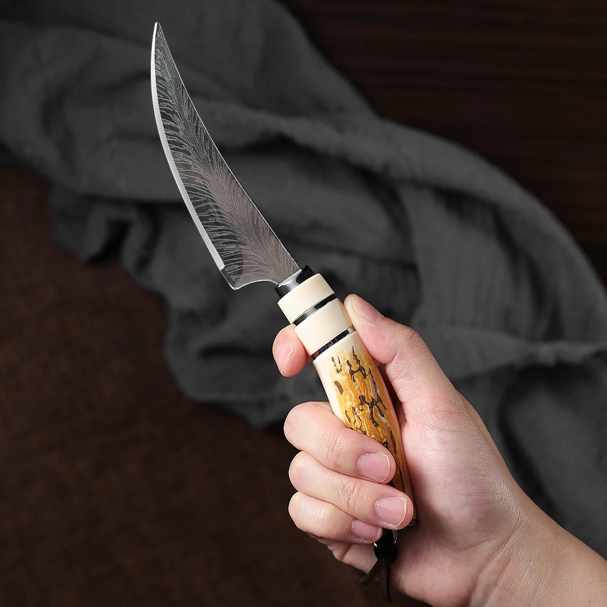 Damascus Boning Knife Curved Blade – Kitchen Knife Gift Box Kitchen Boning Knife Axl