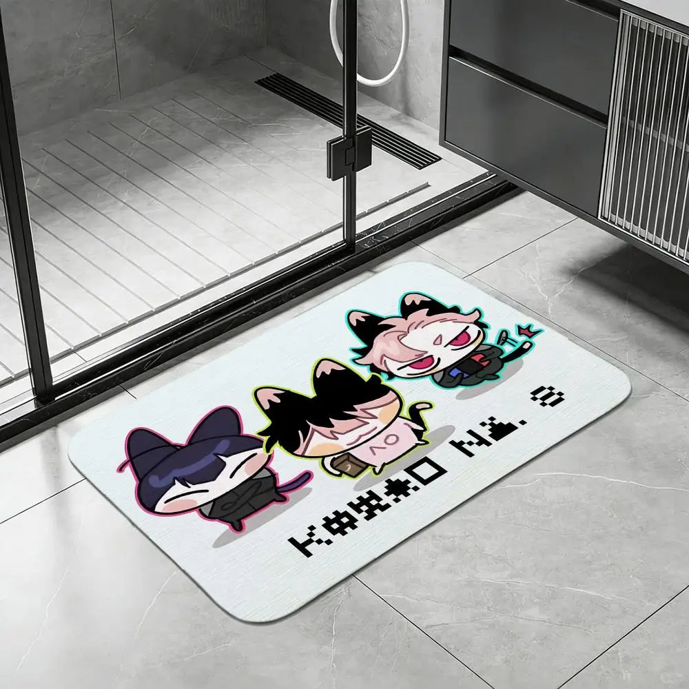 Kaiju No. 8 Anime Diatomite Bath Mat – Quick Dry Non-Slip Diatomite Bath Mat Axl White2 50x80cm