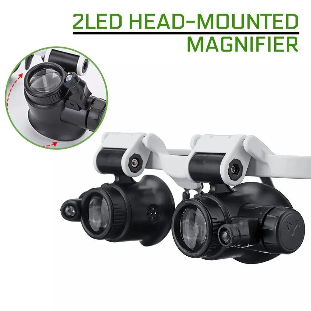 LED Head Magnifier Loupe – 8X 15X 23X Adjustable Headband Head Magnifier Loupe Axl
