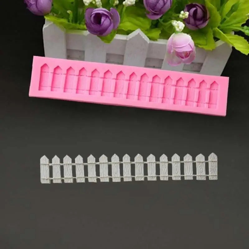 Garden Fence Silicone Fondant Mold – Cake & Chocolate Decor Silicone Baking Mold Axl Pink