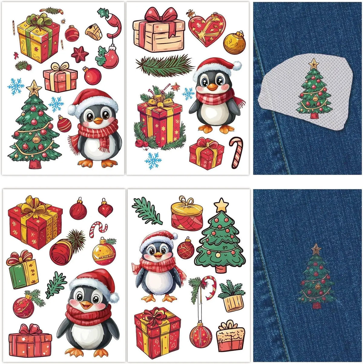 Christmas Water-Soluble Embroidery Stick & Stitch Patterns – 42 Pcs Embroidery Transfer Patterns Axl AECH04-15205