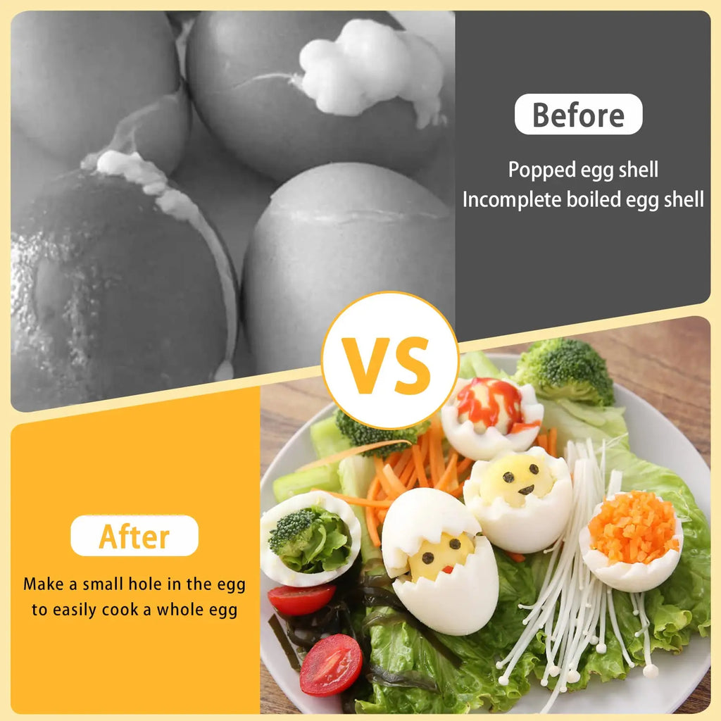 Egg Piercer Stainless Steel Needle – Non-Slip Base Kitchen Tool Egg Kitchen Tool Axl