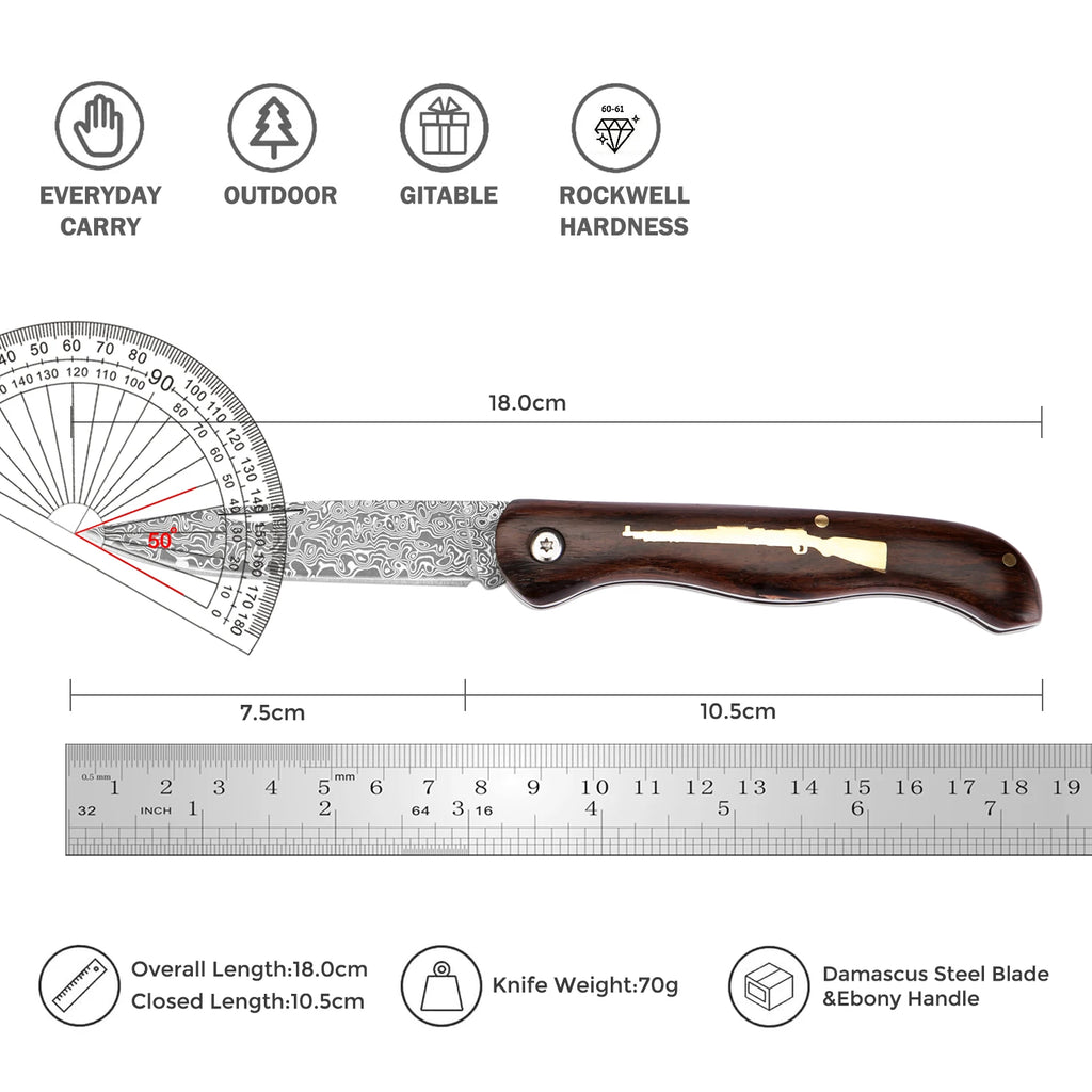 Damascus VG10 Folding Pocket Knife – Wooden Handle | Xituo Folding Pocket Knife Axl