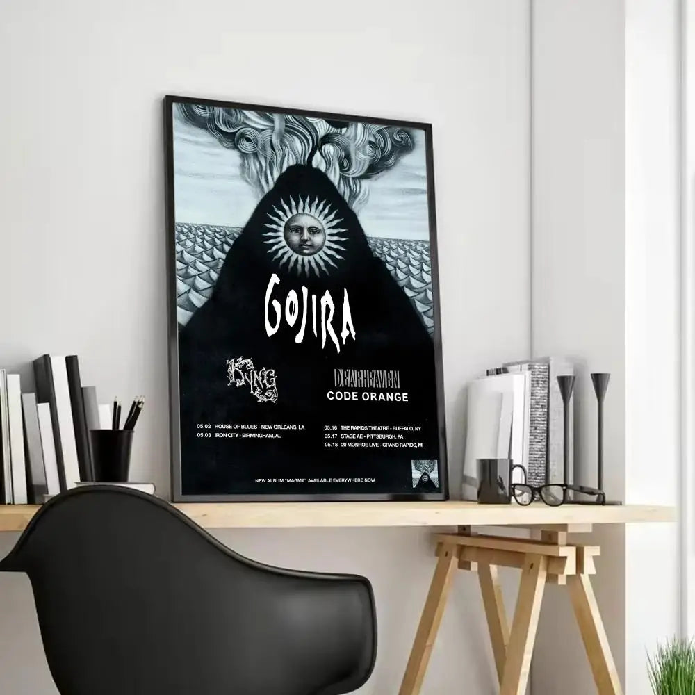 Gojira Band Canvas Wall Art Poster – Unframed Home Decor Canvas Wall Art Axl Black6 21X30cmFrameless