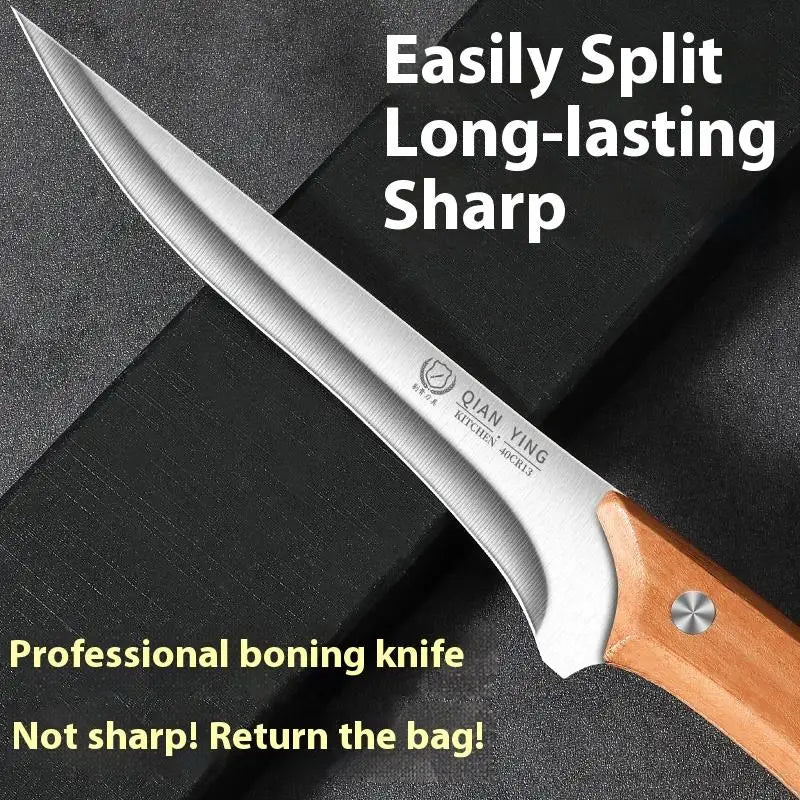 Stainless Steel Fillet & Boning Knife – Wooden Handle Chef Knife Kitchen Fillet Knife Axl