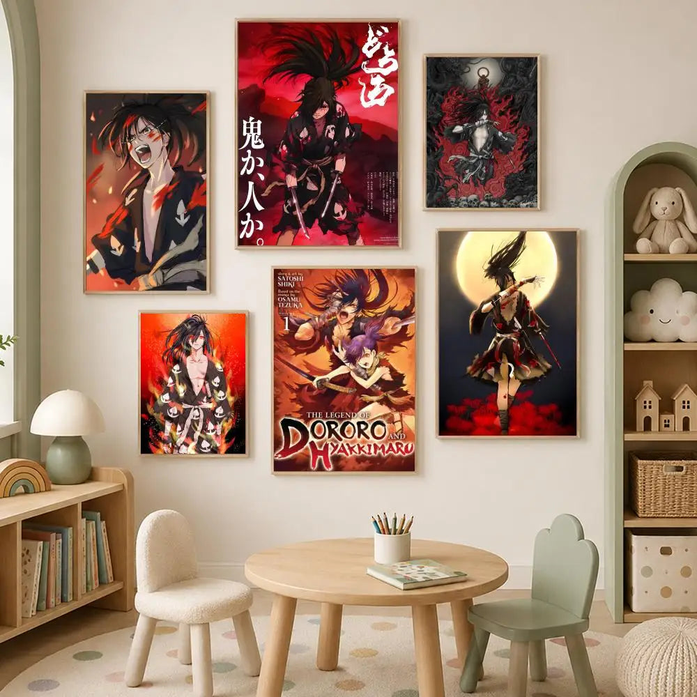 Dororo Anime Self-Stick PVC Wall Poster – HD Waterproof Art Anime Wall Poster Axl
