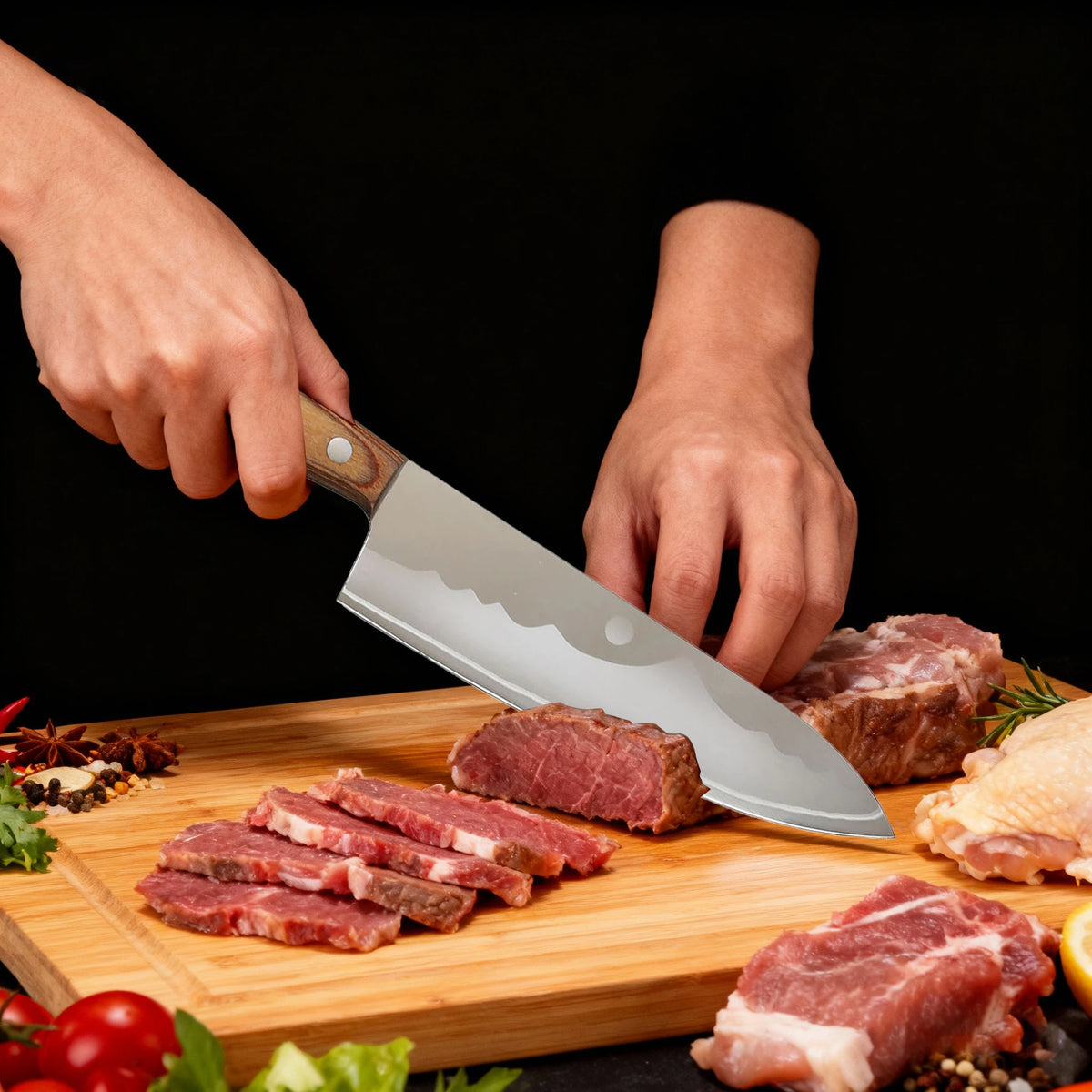 Japanese 10Cr15CoMoV 6.5" Multi-Purpose Kitchen Knife Kitchen Chef Knife Axl